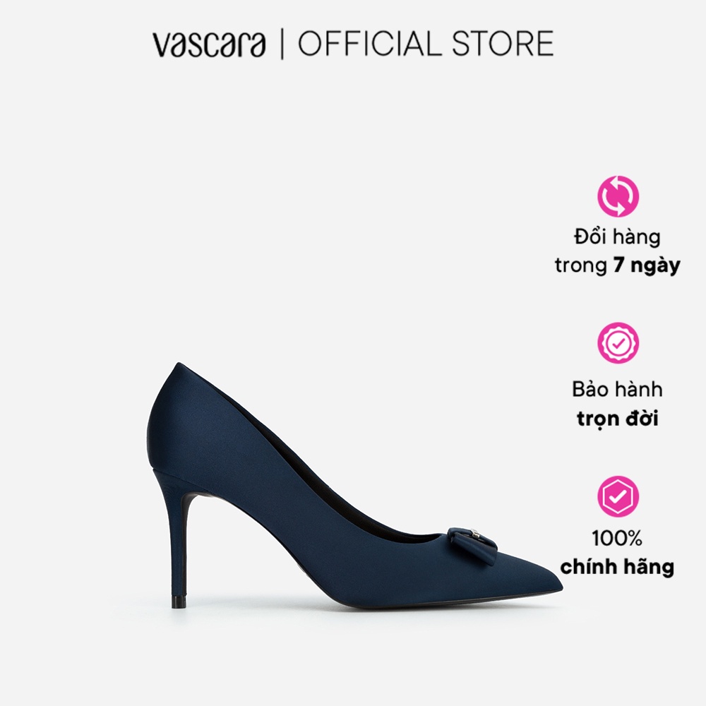 Vascara Giày Bít Mũi Nhọn Satin Đính Nơ - BMN 0504