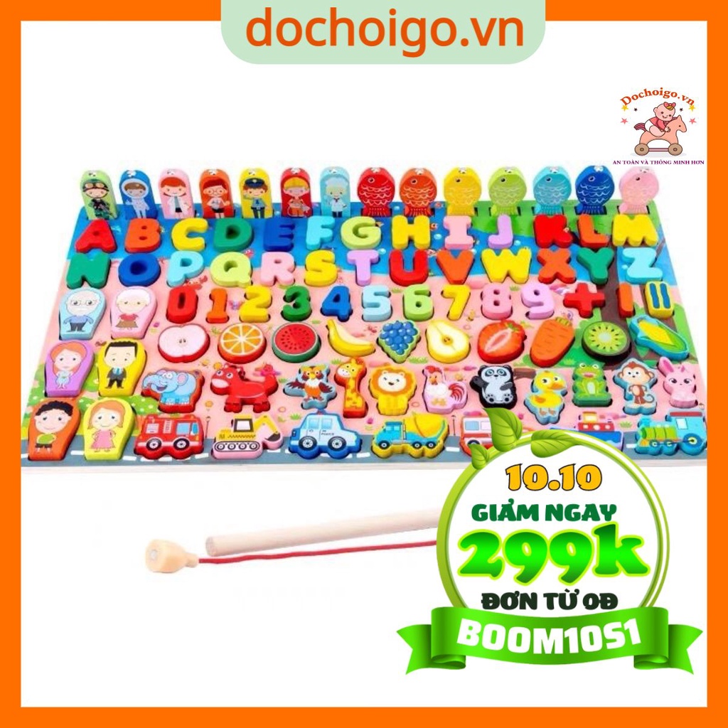 Đồ chơi bộ bảng Số Câu Cá Thông Minh Montessori, Ghép Hình Đa Năng Giúp Bé Phát Triển Tư Duy Sớm dochoigo.vn