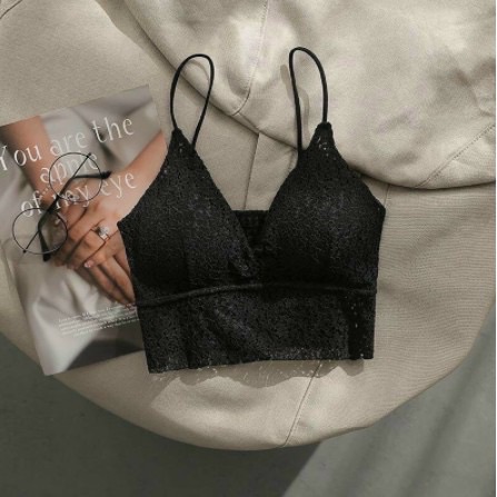 M70. Áo bra ren họa tiết hoa nhỏ dáng croptop 2 dây có sẵn đệm ngực siêu hot (có sẵn - miễn ship)