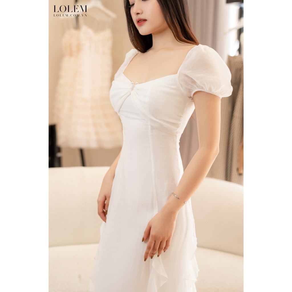 Đầm xòe LOLEM DX361 nhún ngực vải tơ mây mịn màng