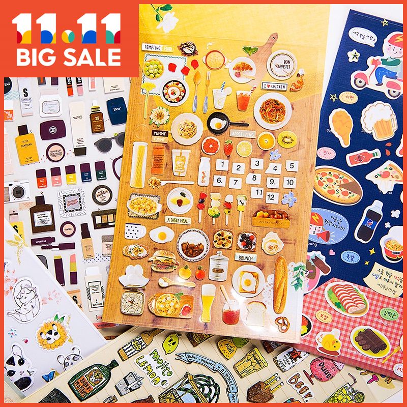 Creative hand account stickers, stationery, transparent, cute hand-made accounts, DIY photo albums stickers, cartoons, mobile phone stickers, diaries