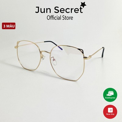 Mắt kính giả cận thời trang Jun Secret gọng kim loại kiểu dáng mới lạ, sanh chảnh dành cho nam và nữ JS1837