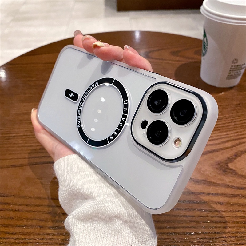 Ốp Điện Thoại Cứng Trong Suốt Từ Tính Có Túi Khí Chống Sốc/Rơi Cho iPhone 12 13 Pro Max ip13