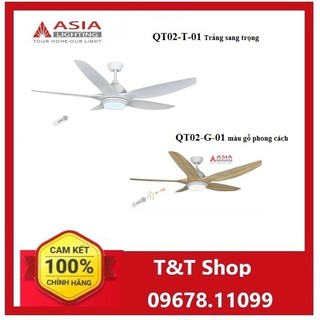 Quạt trần đèn 5 cánh cao cấp - QT02-G-01 Asia