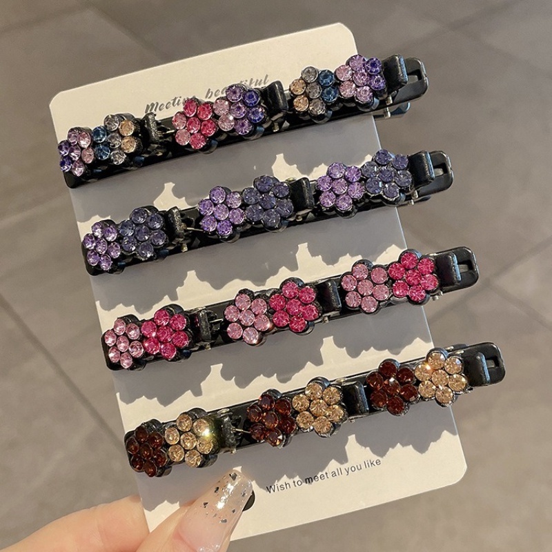 Kẹp Tóc Họa Tiết Sọc Caro / Gấu / Thỏ / Hoa Màu Trắng Đen Dễ Thương Thời Trang 2022