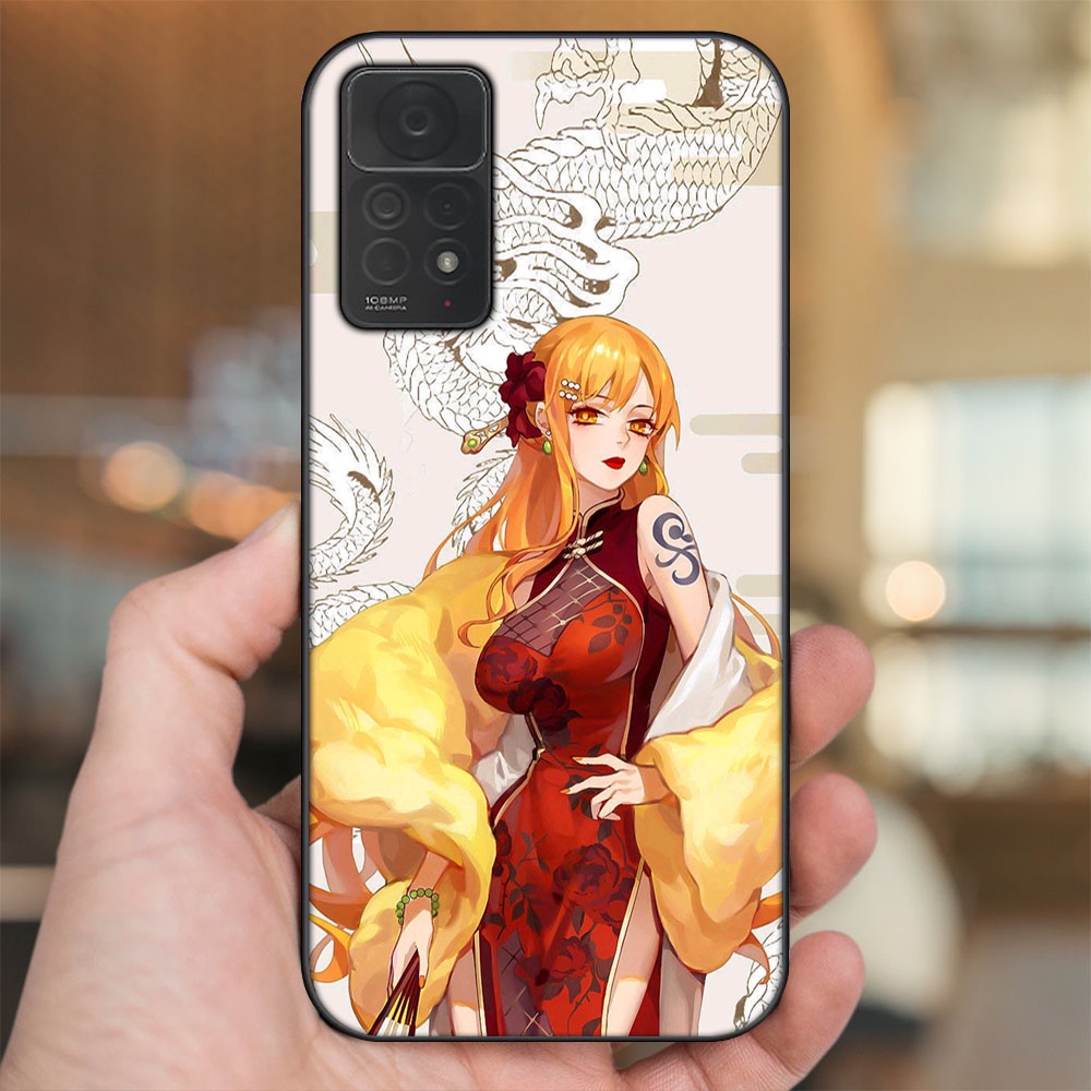 Ốp lưng Xiaomi Redmi Note 11 Pro 4G viền đen in hình Nami One Piece Đảo Hải Tặc
