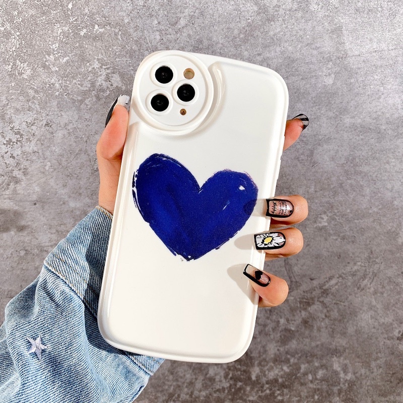 Ốp Lưng đệm khí phủ bóng AirBags Heart Blue