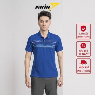 Áo polo nam cao cấp Kwin 4 màu trẻ trung lịch sự phối họa tiết kẻ ngang nổi bật chất thoáng mát mềm mại KPS012S9