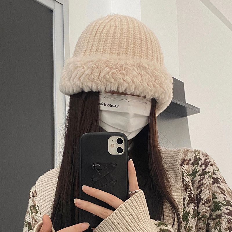 Mũ Dệt Kim Trùm Tai Bằng Vải Lông Dày Dặn Ấm Áp Dễ Phối Đồ Phong Cách