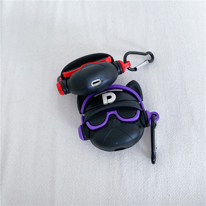 Vỏ Bảo Vệ Hộp Sạc Tai Nghe Airpods Pro 2 3 1 Bằng Silicon Hình Chó Bull Thời Trang