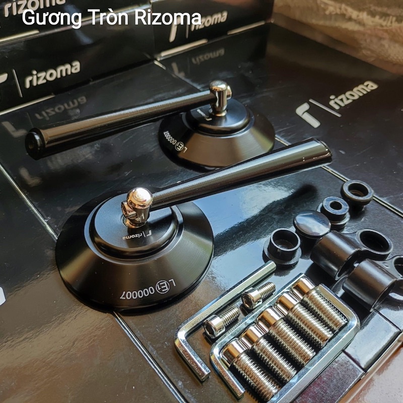 Gương Xe Máy Tròn Rizoma Le1 Full Nhôm Cực Chắc Chắn