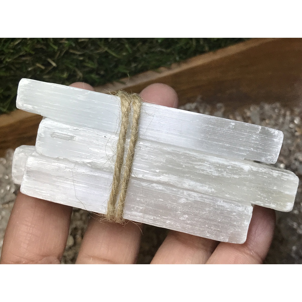 Đá Selenite thanh 10-20cm thanh tẩy và bảo vệ nhà cửa Song An Eco