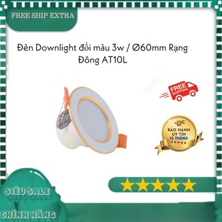 Đèn âm trần 3w / ø60mm rạng đông - downlight. model: at10l đm 60/3w