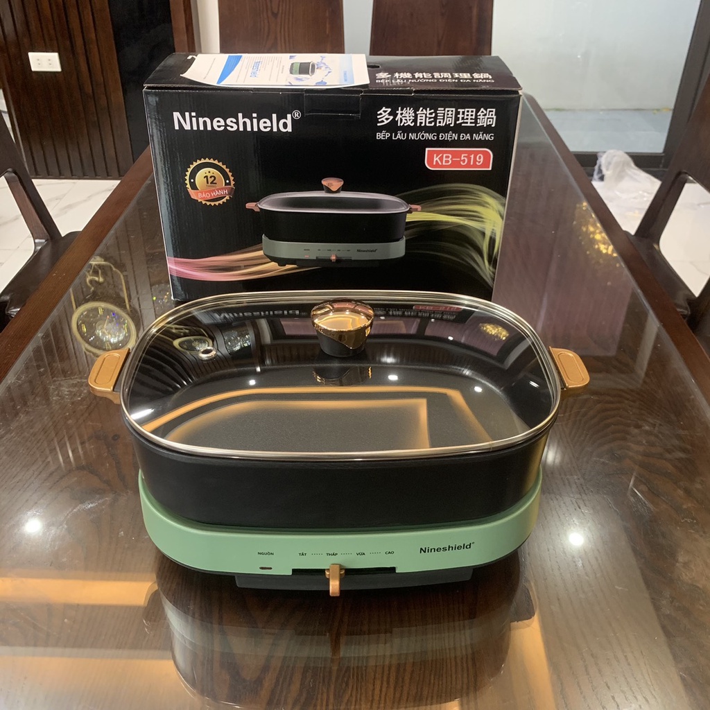 BẾP LẨU NƯỚNG ĐA NĂNG NINESHIELD KB-519 CÔNG SUẤT 2200W BẢO HÀNH CHÍNH HÃNG