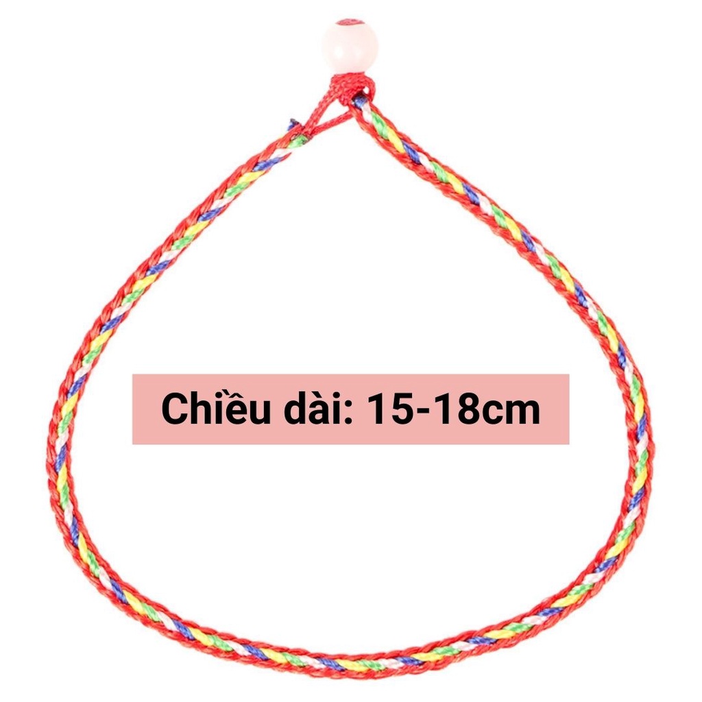 Vòng tay chỉ đỏ may mắn phong thủy , vòng tay bện dây ximely