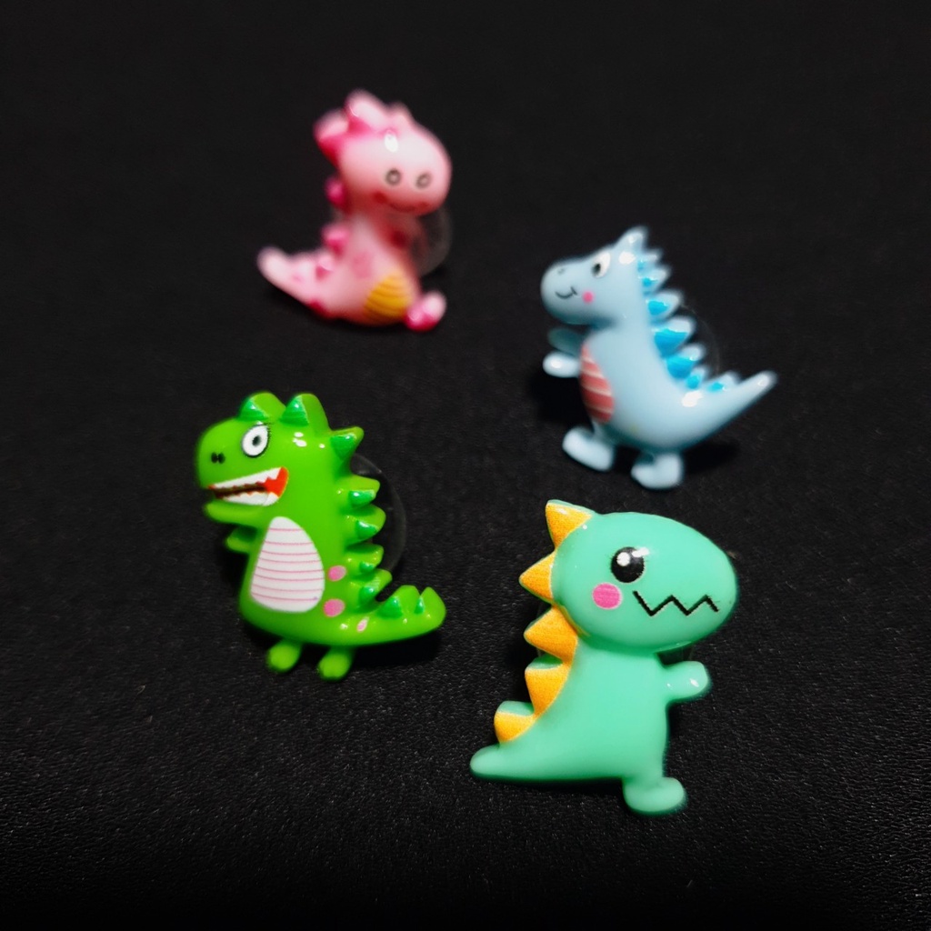 Jibbitz/ sticker gắn dép crocz, dép sục bánh mì đế cao hình chú khủng long nhỏ