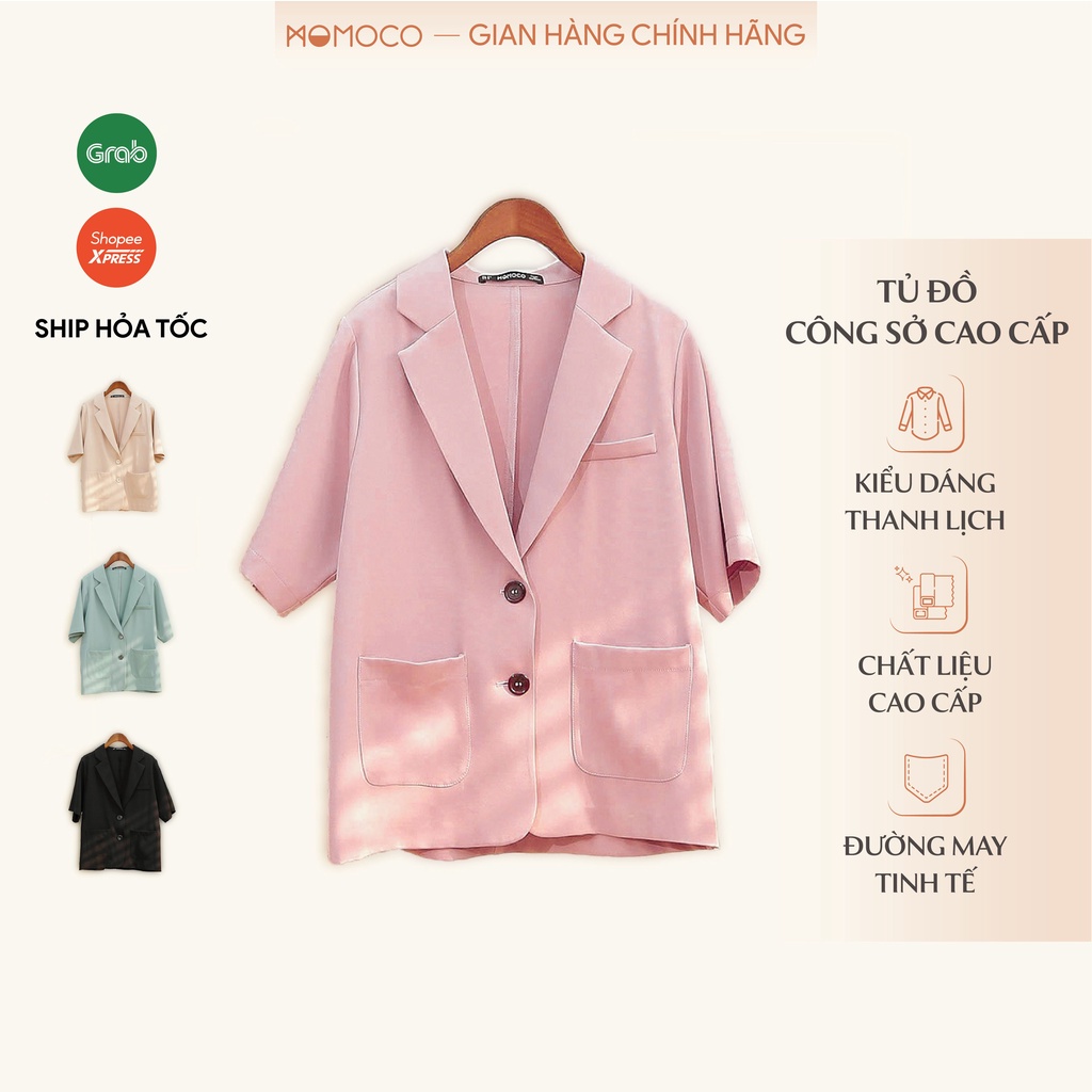 Áo Blazer Ngắn Tay MOMOCO Chất Tuýt Si Không Nhăn Kiểu Dáng Thanh Lịch Trẻ Trung M3013