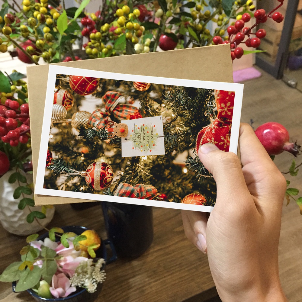 Thiệp giáng sinh, postcard trang trí noel, quà giáng sinh trang trí cây thông, postcard decor kích thước 10x15 - CHR1
