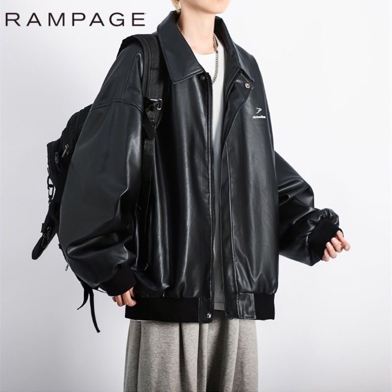 Áo khoác da có cổ unisex