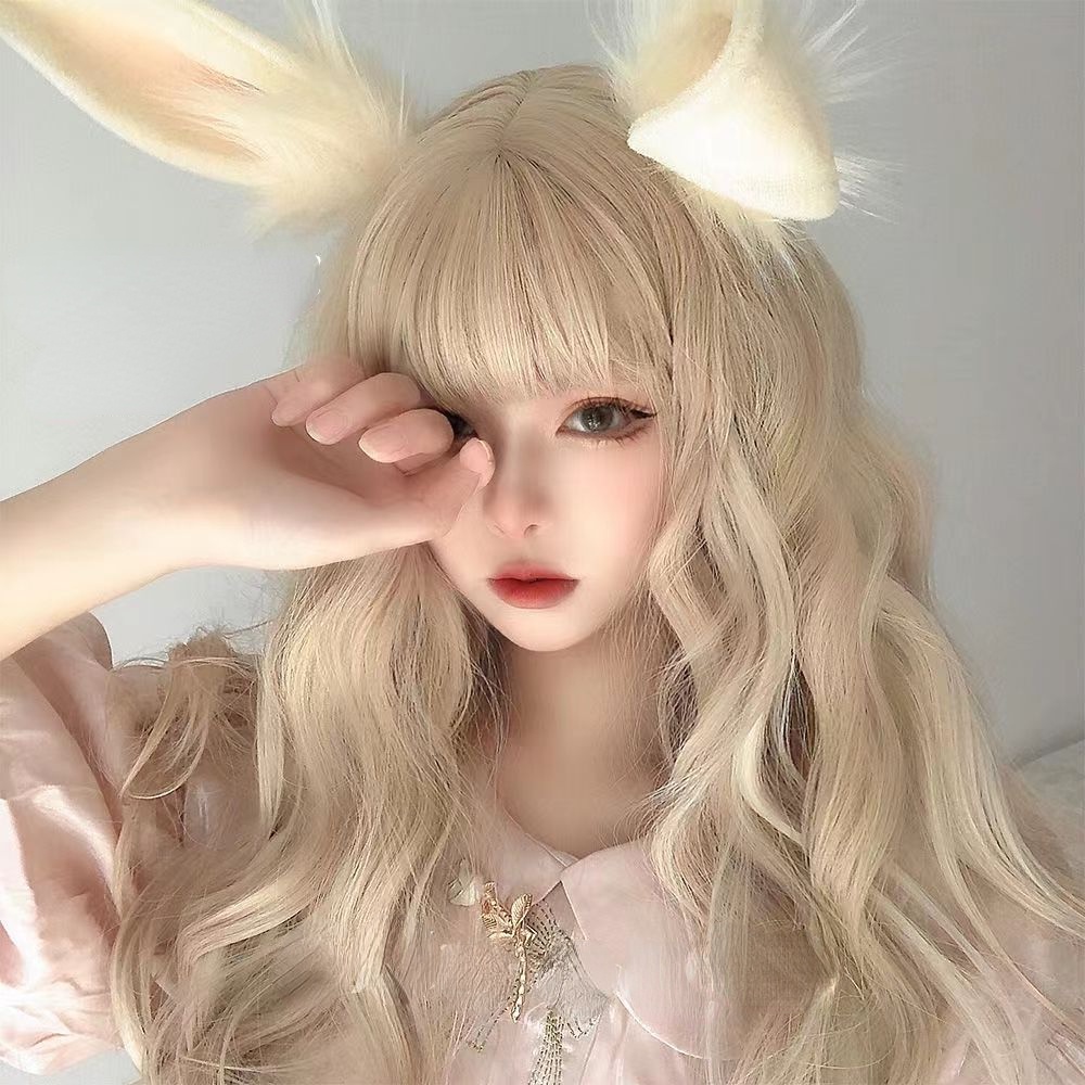Tóc Giả Dài Xoăn Màu Tím / Hồng / Xanh Dương / Đen / Nâu Dùng Hóa Trang Lolita