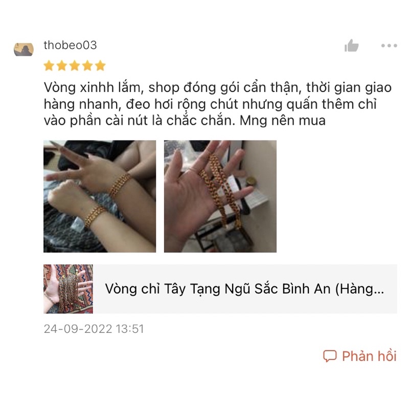 Vòng chỉ ngũ sắc Tây Tạng Hàng Loại 1