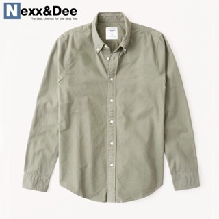  Áo sơ mi nam tay dài màu trắng công sở Nexx&Dee không túi vải oxford denim SM02 