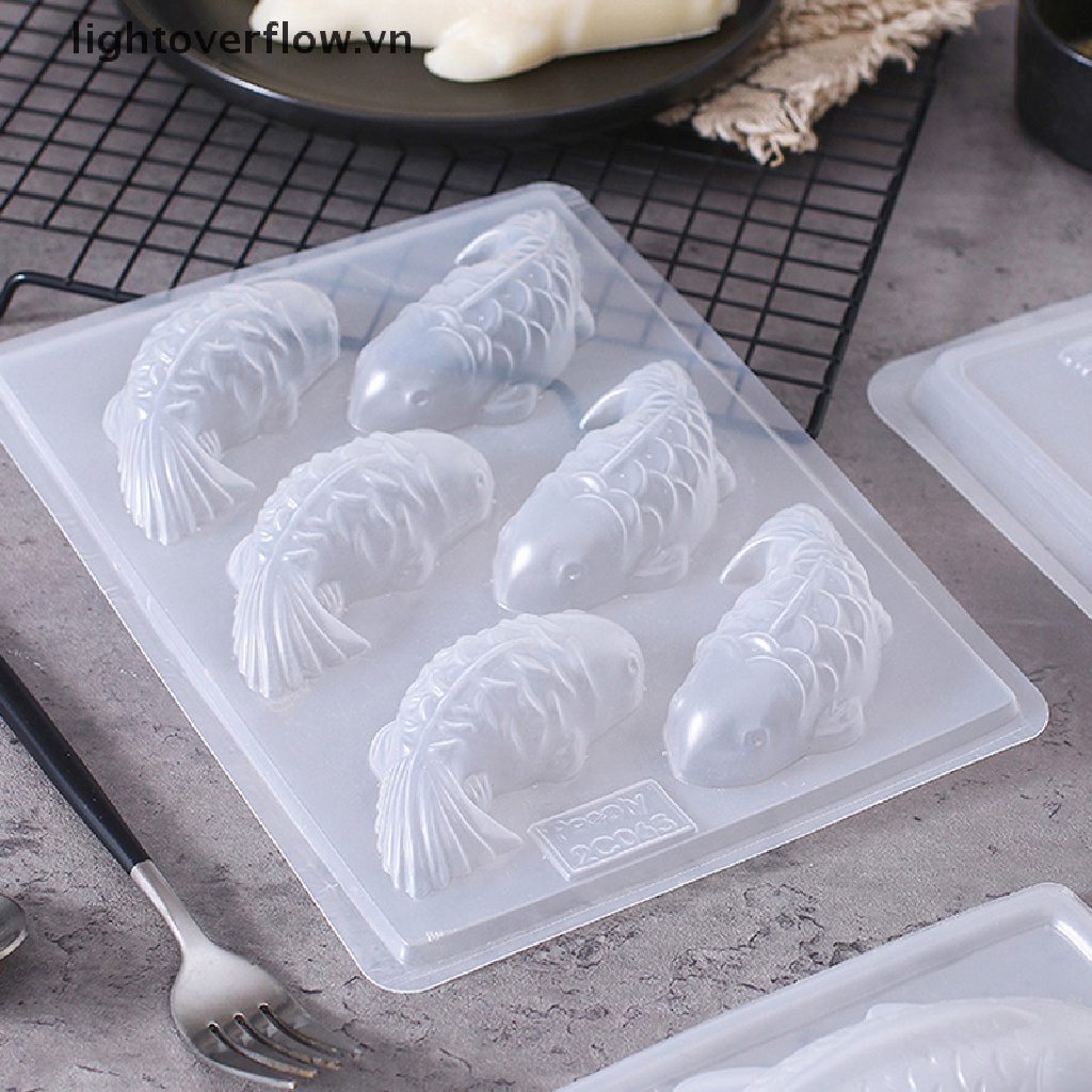 1 Khuôn Làm Bánh / Xà Phòng 6 Lỗ Bằng Silicon Hình Cá Chép 3D DIY