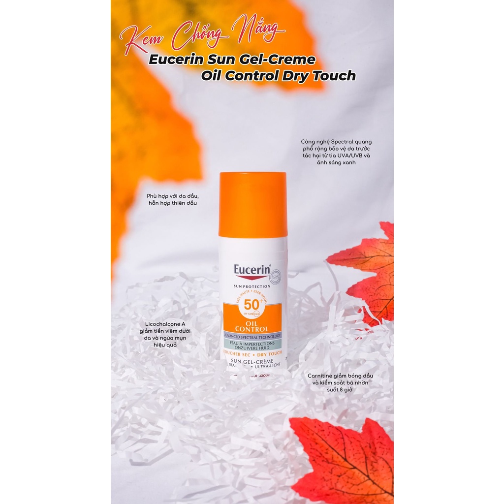 Kem chống nắng Eucerin Sun Gel-Cream Dry Touch Oil Control SPF50+ 50ml
