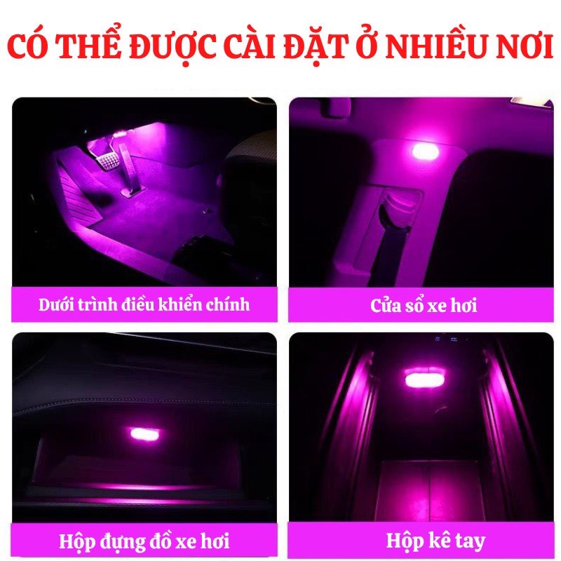 Đèn led cảm ứng không dây gắn trần xe ô tô sạc cổng USB tiện dụng - đèn led gầm mini ô tô