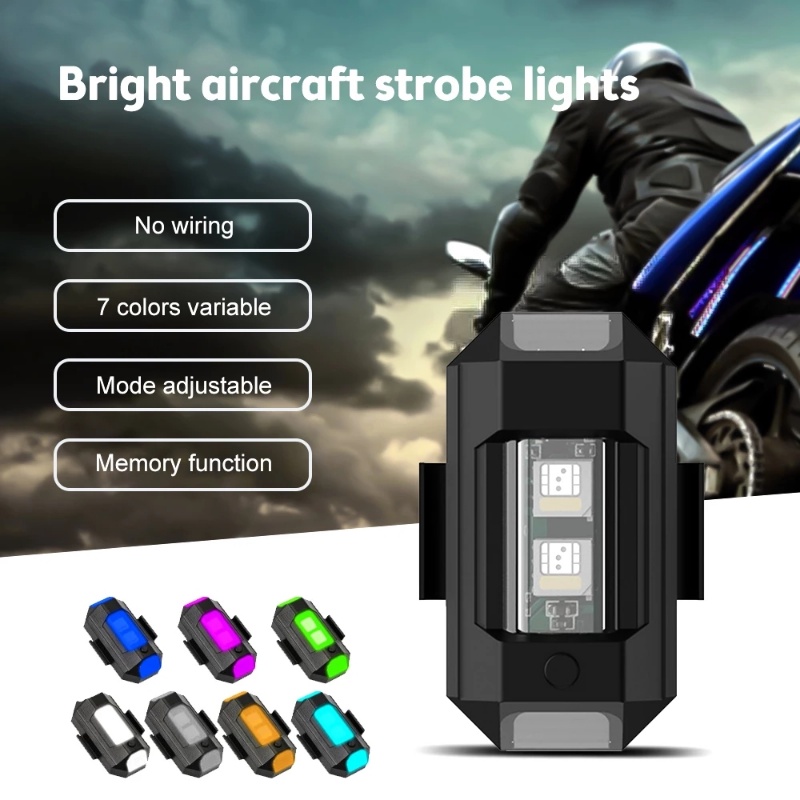 Đèn LED Tín Hiệu Mini Chống Va Chạm Gắn Đuôi Xe Đạp / Mũ Bảo Hiểm Với 7 Màu Tùy Chọn