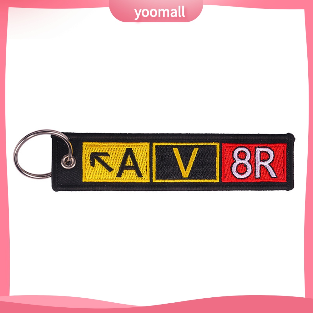 (Yoomall) Móc Chìa Khóa Xe Hơi Thêu Chữ Pilot Danger Ride or Die Crew Quà Tặng