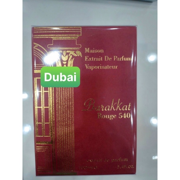 Nước Hoa Dubai Maison Vaporisateur Barakkat Rouge 540 Extrait De Parfum 100ml