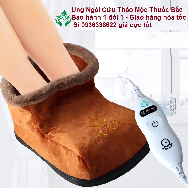 Ủng Ngải Cứu – Dép bông sưởi ấm chân có ruột bột thuốc bắc thảo dược