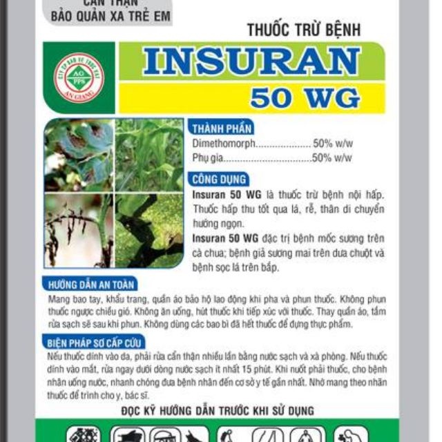 Thuốc trừ bệnh Insuran 50 WG gói 100gr