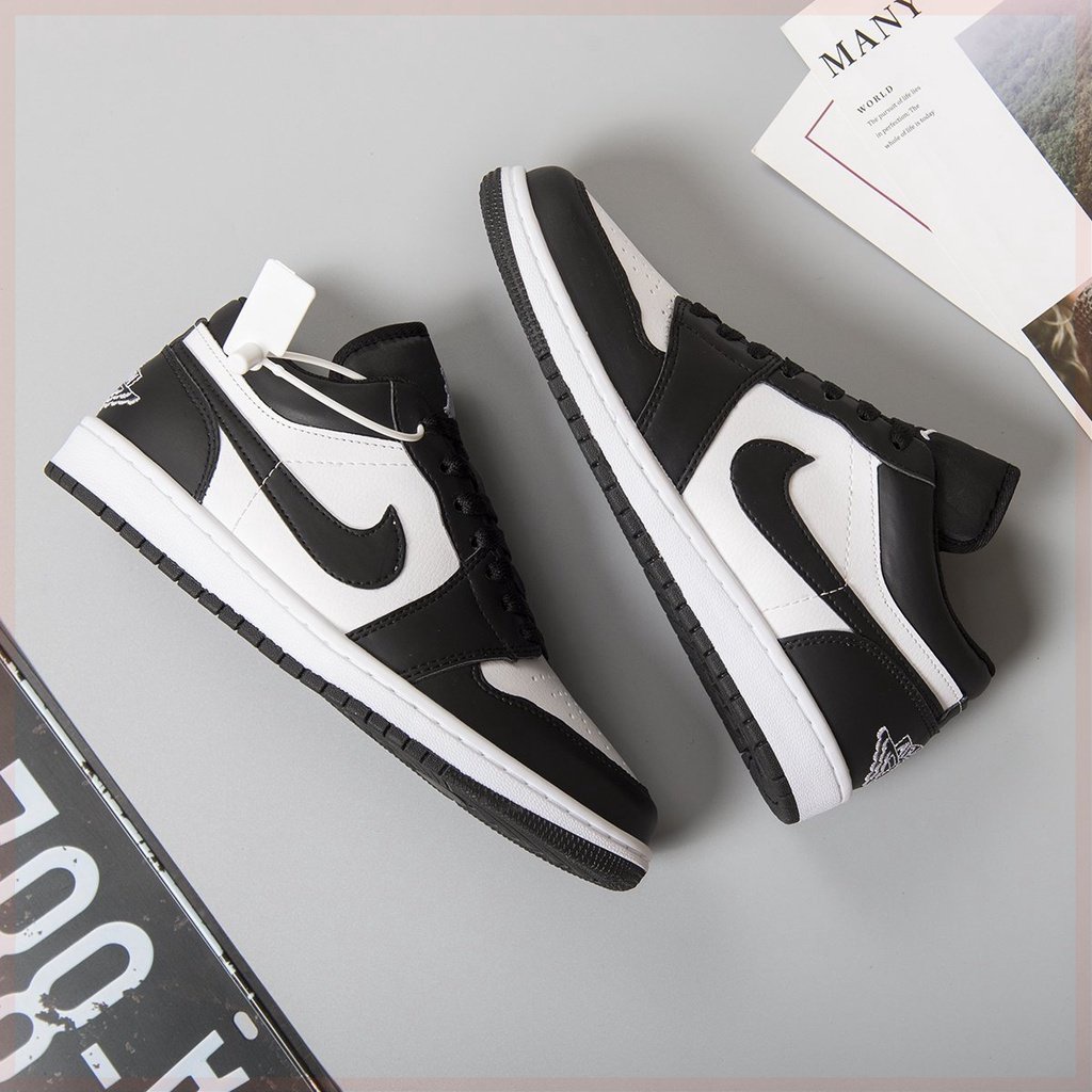 Giày Nike Air Jordan 1 Cổ Thấp Panda Đen Trắng JD1 Giày Sneaker Thể Thao Nam Nữ Rẻ Đẹp F235 Sona Sneaker