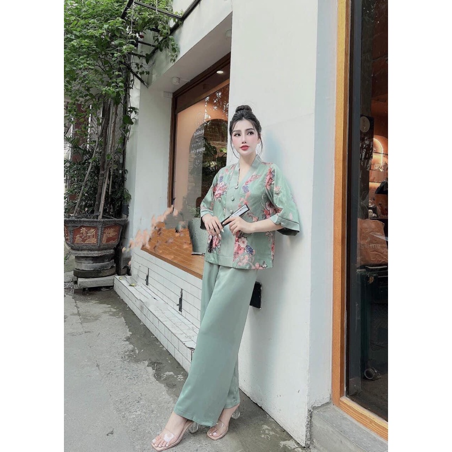 Bộ lam đi chùa, Bộ phật tử tay lỡ, bộ đi chùa lụa cao cấp mềm min mặc cực thoải mái