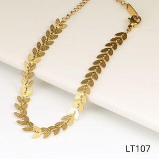 Lắc tay nữ mẫu dây chiếc lá titan 100% không đen gỉ LT107