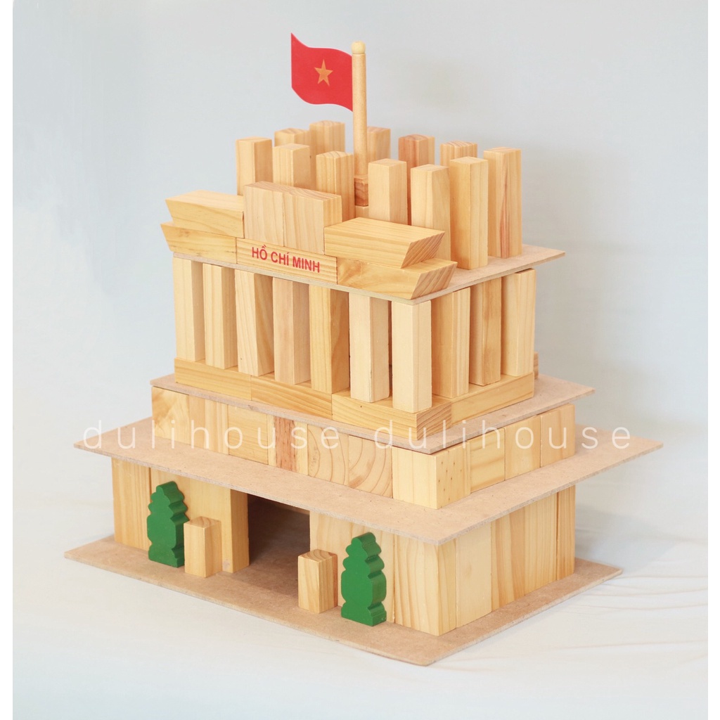Đồ chơi gỗ bộ xếp hình xây dựng Lăng Bác Winwintoys Hỗ trợ nhận biết hình khối phát triển tư duy logic suy luận hình ảnh