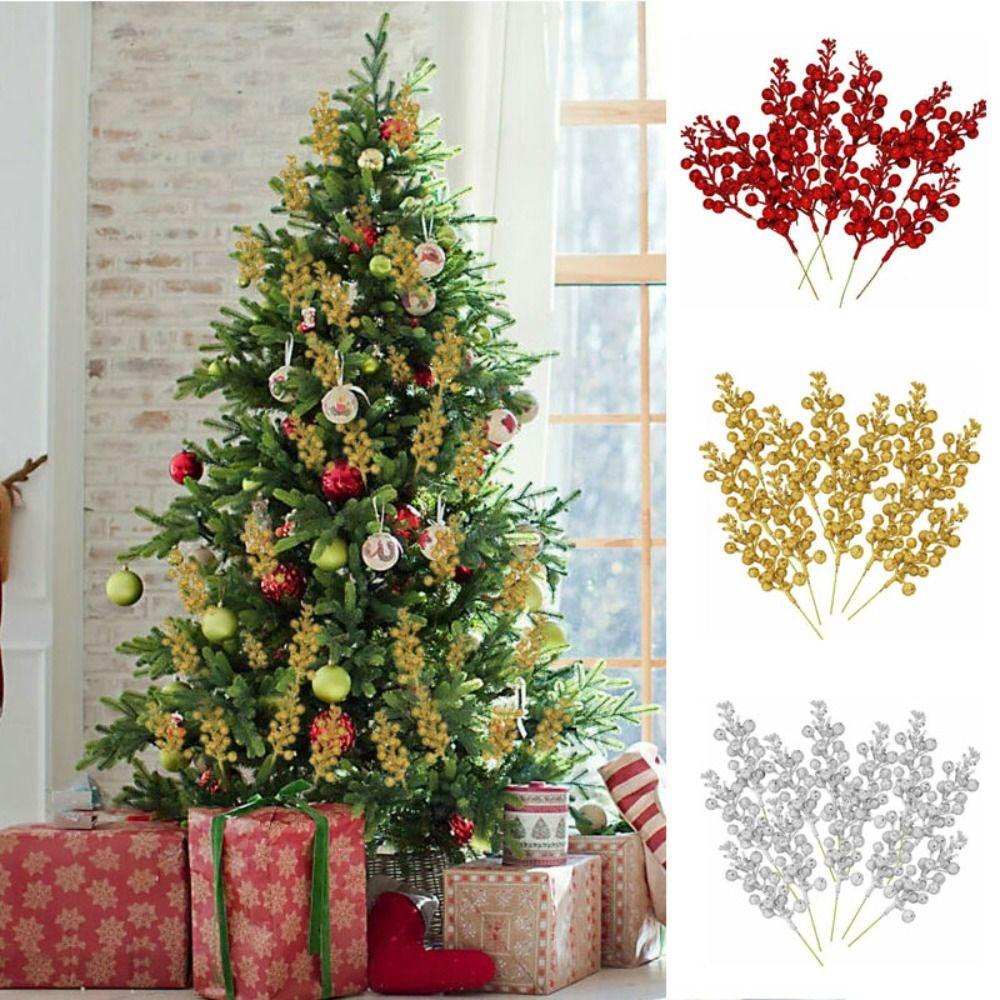 LET Set 12 Nhánh Trái Cây Giả Trang Trí Giáng Sinh