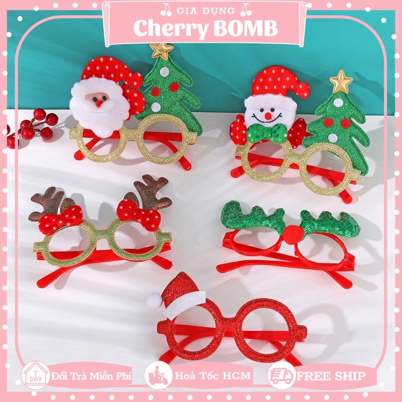 Mắt Kính Hình Noel Dễ Thương Cho Bé - Gọng Kính Hình Ông Già Tuyết Phụ Kiện Trang Trí Giáng Sinh Cute