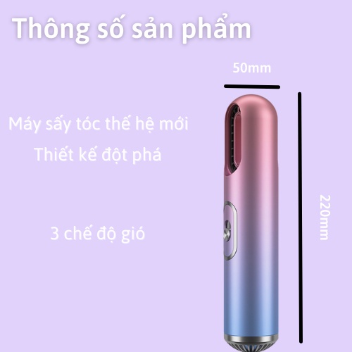 Máy sấy tóc mini 3in1 Fashion Hair Dryer thiết kế độc đáo sang trọng, Máy tạo kiểu công nghệ chống hư tổn tóc M22