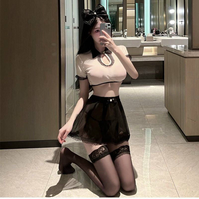 Đồ Ngủ Sexy Nữ Cosplay Anime Học Sinh Nhật Bản Xuyên Thấu Gợi Cảm Set Đồ Ngủ Cosplay Nữ Sinh - Mã NS002 (không tất)
