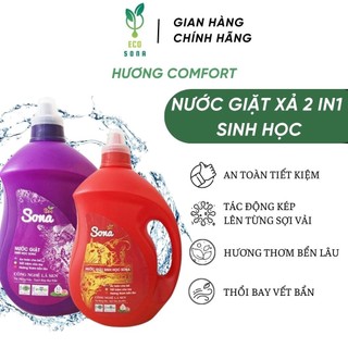 NƯỚC GIẶT XẢ 2 Trong 1 SONA 3,2kg, Hương Comfort, Hương Anh Đào