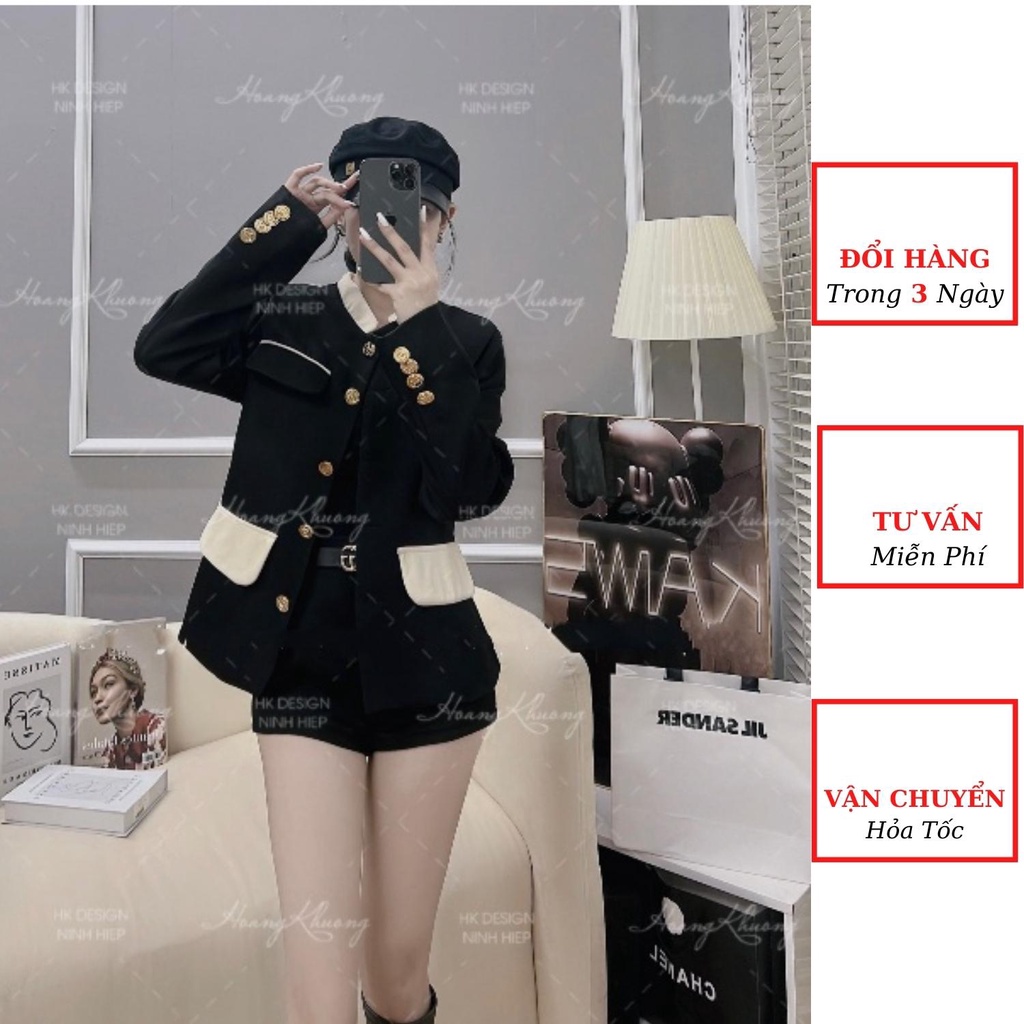 Áo dạ nữ cổ tàu túi hộp kèm đai cao cấp mùa thu đông đi tiệc cưới sang chảnh ulzzang Hàn Quốc
