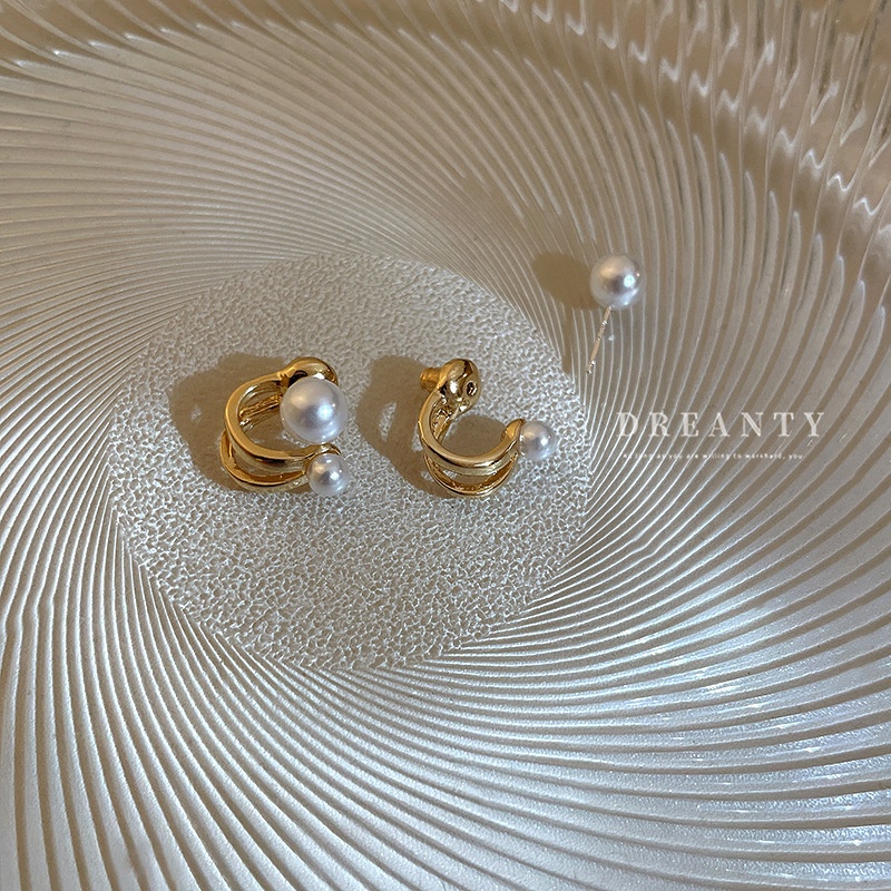 Bông Tai Mạ Bạc 925 Đính Ngọc Trai Đơn Giản Phong Cách Hàn Quốc Thời Trang Cho Nữ