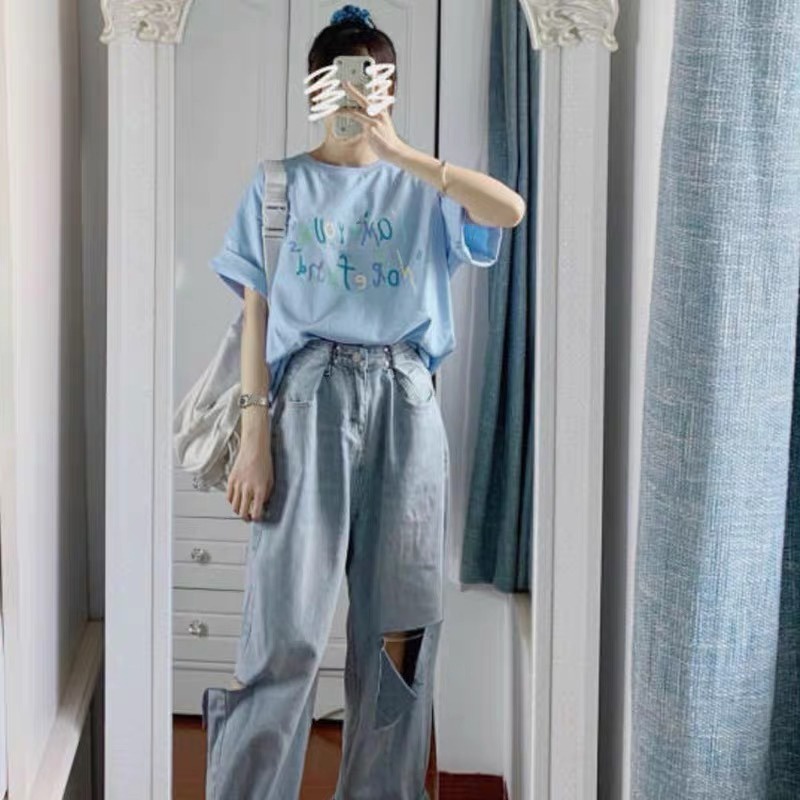 NRVP Áo Thun Unisex Mùa Hè Dáng Suông Tay Cộc Phong Cách Hàn Quốc Cho Nam Nữ