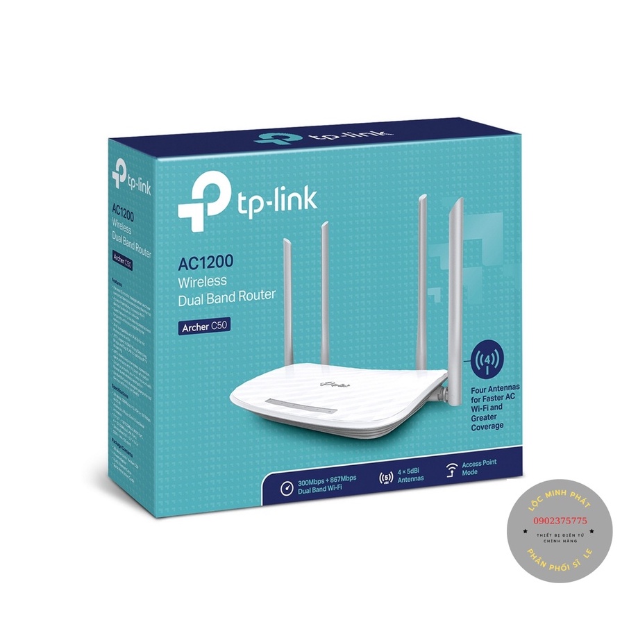 [Hỏa Tốc] Bộ Phát Wifi TP-Link Archer C50 Chuẩn AC 1200Mbps