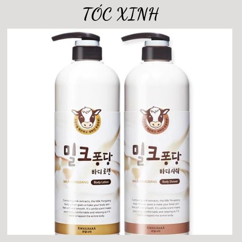 Sữa tắm Welcos Milk Pongdang Body Shower – 1000ml, làm sạch và dưỡng trắng da / Tóc Xinh
