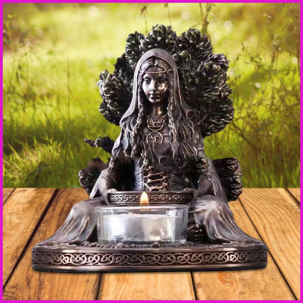 Giá Đỡ Nến Hình Tượng Nữ Thần Celtic Bằng Nhựa Resin Trang Trí Nhà Cửa