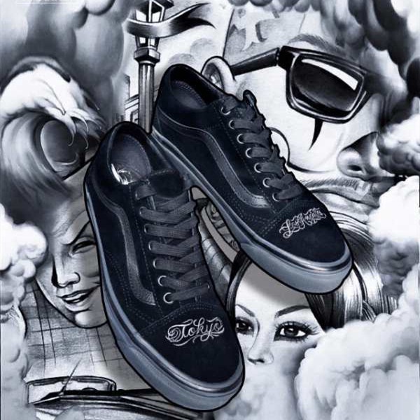 Giày VANS Da Lộn Thêu Họa Tiết Mr.Cartoon NBHD Cá Tính
